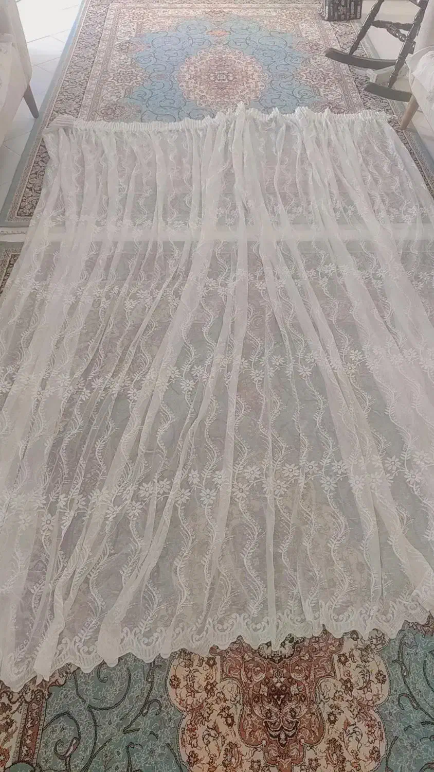 پرده توری و حریر،کاملا سالم و تمیز|پرده، رانر، رومیزی|قدس, شهر‌قدس|دیوار