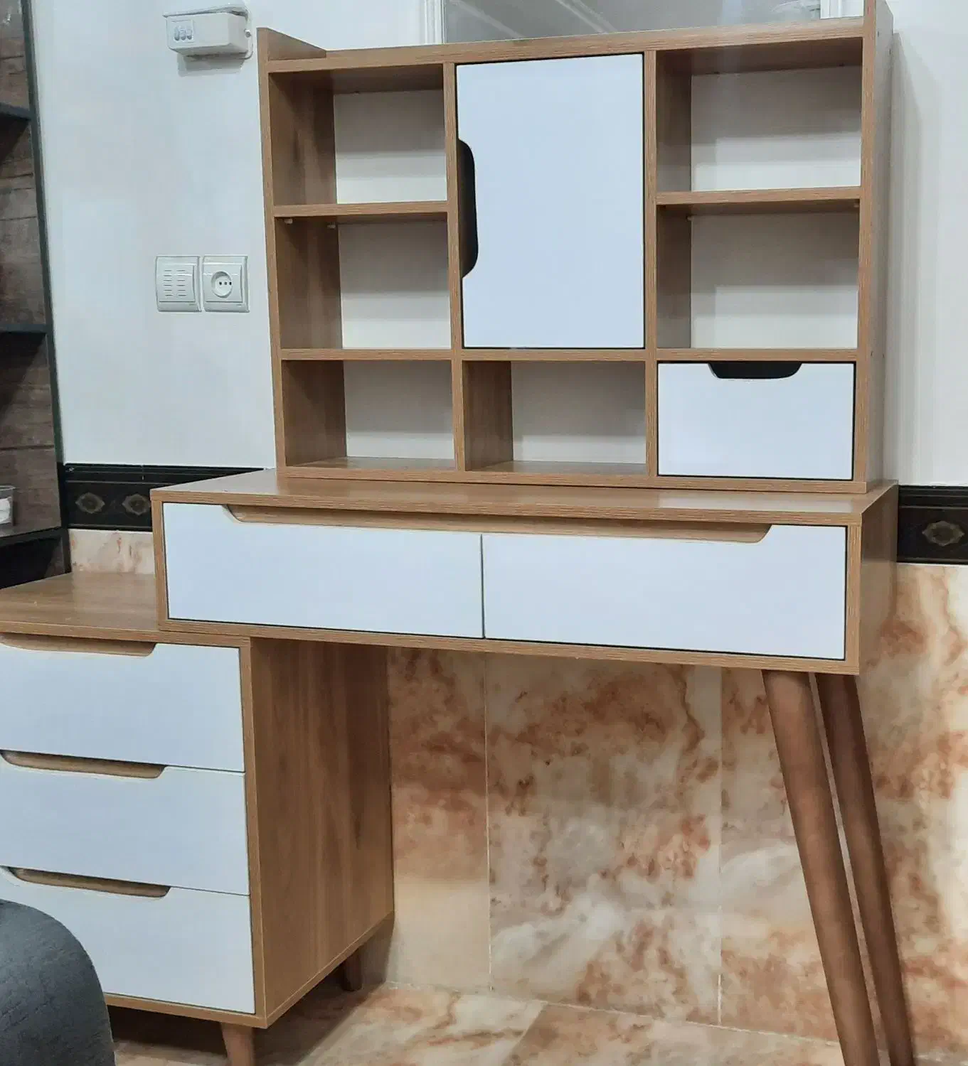 میز آرایشی و کتابخانه مینیمال|تخت و سرویس خواب|شهر بابک, |دیوار