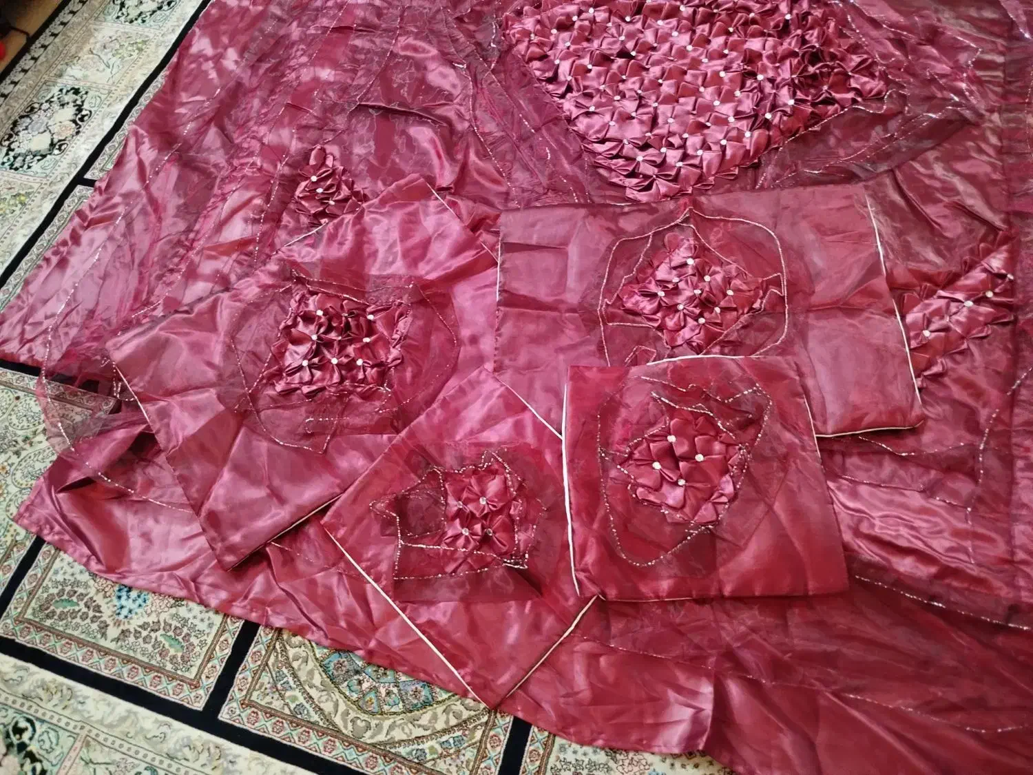 فروش دوتاروتختی دونفره ساتن خارجی|سرویس روتختی|گرگان, |دیوار