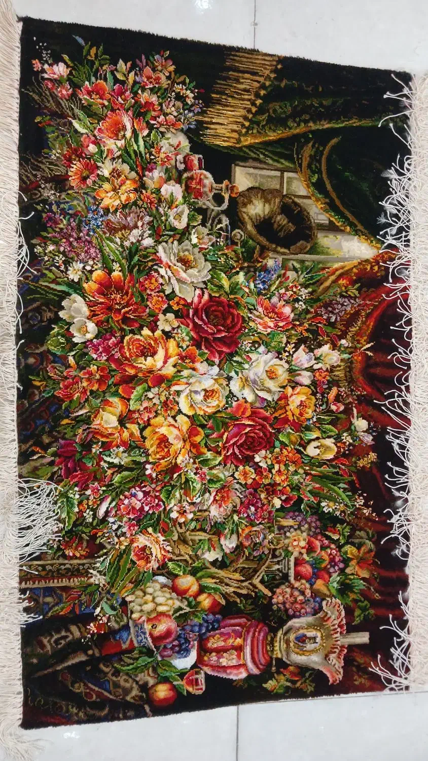تابلو دستباف گل ابریشم|تابلو فرش|ورامین, ورامین|دیوار