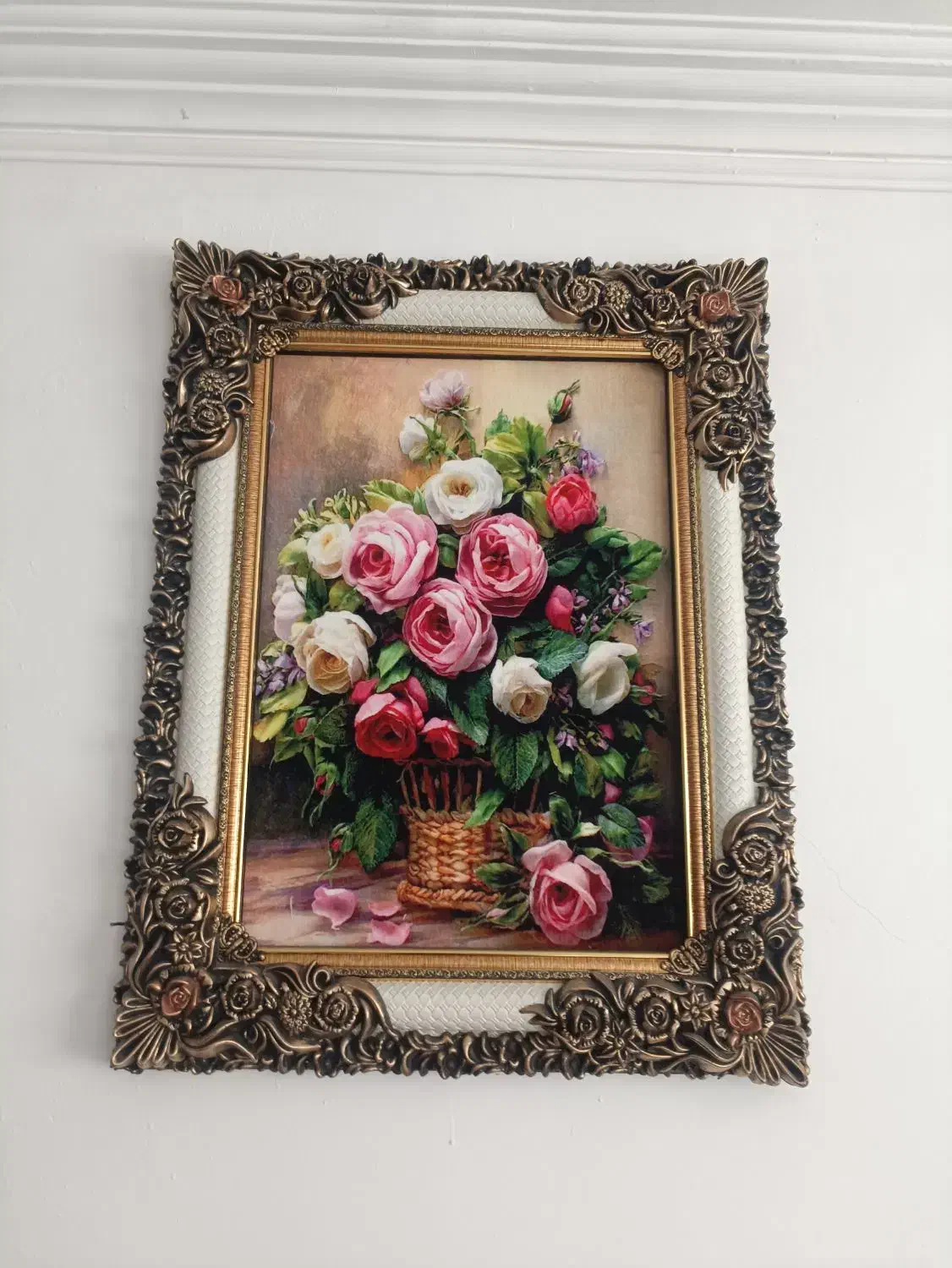 تابلو فرش طرح زیبای گل|تابلو، نقاشی، عکس|نهاوند, |دیوار