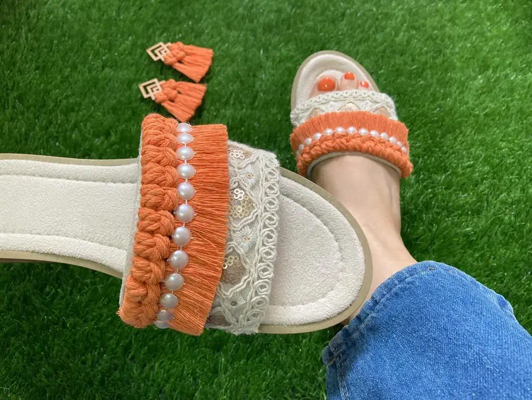 دمپایی مکرومه|کیف، کفش، کمربند|دزفول, |دیوار