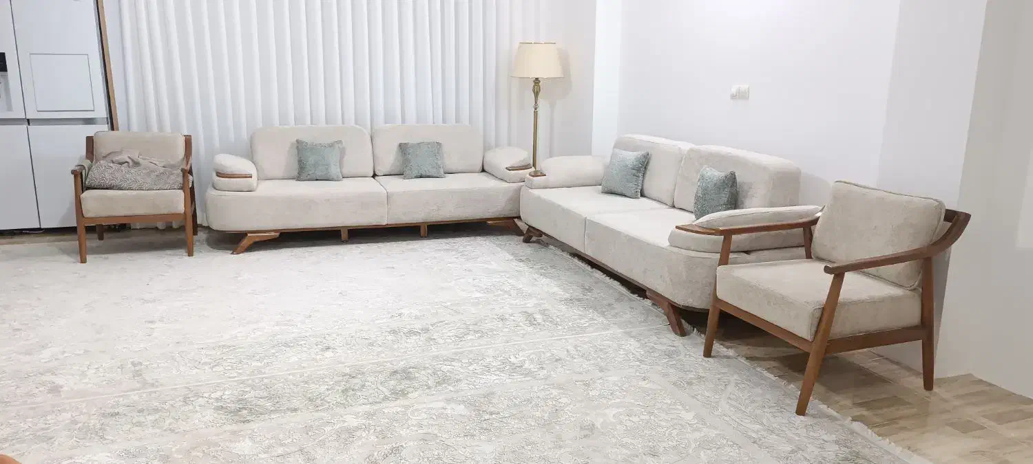 مبل نو تمام چوب راش پارچه تدی وارداتی میلانو|مبلمان خانگی و میز عسلی|بجنورد, |دیوار