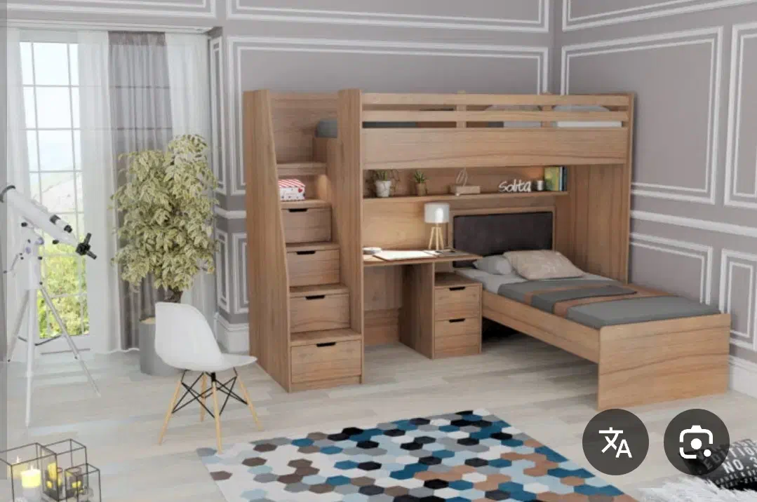 تخت دو طبقه مدل کاپریس برند آوید به همراه میزتحریر|تخت و سرویس خواب|همدان, |دیوار