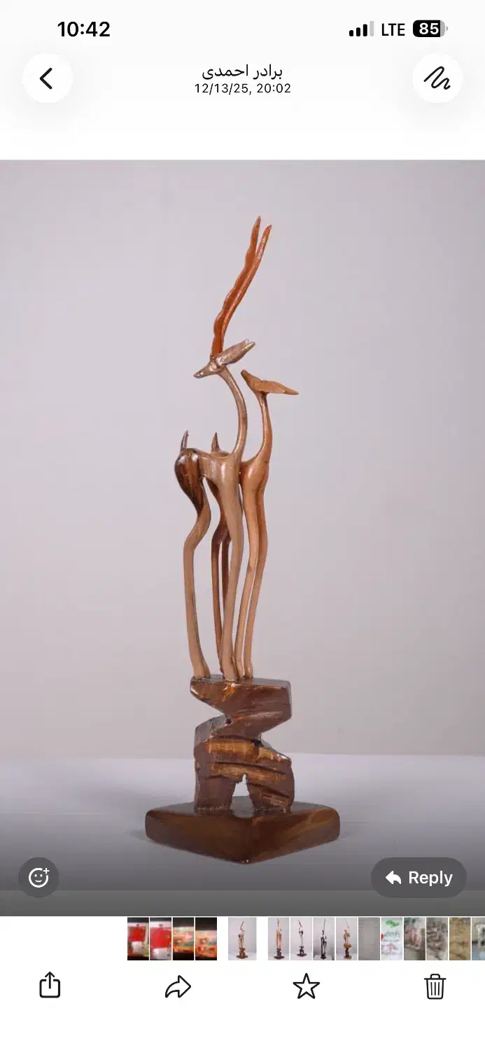 مجسمه چوبی /غزال چوبی|صنایع دستی و سایر لوازم تزئینی|تهران, آبشار تهران (دریاچه)|دیوار