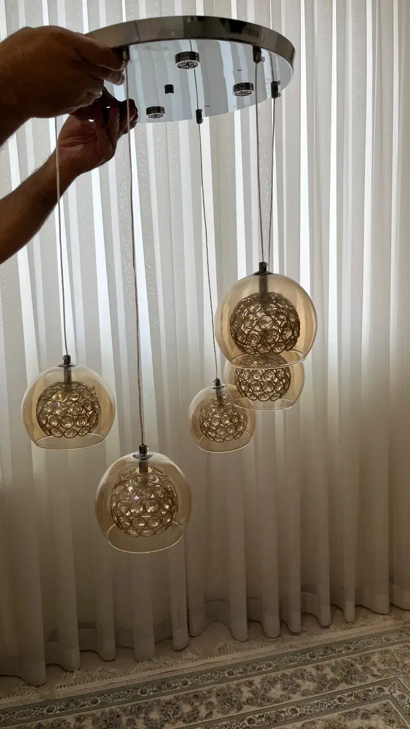 لوستر در حد نو سالم|لوستر و چراغ آویز|شهریار, شهریار|دیوار