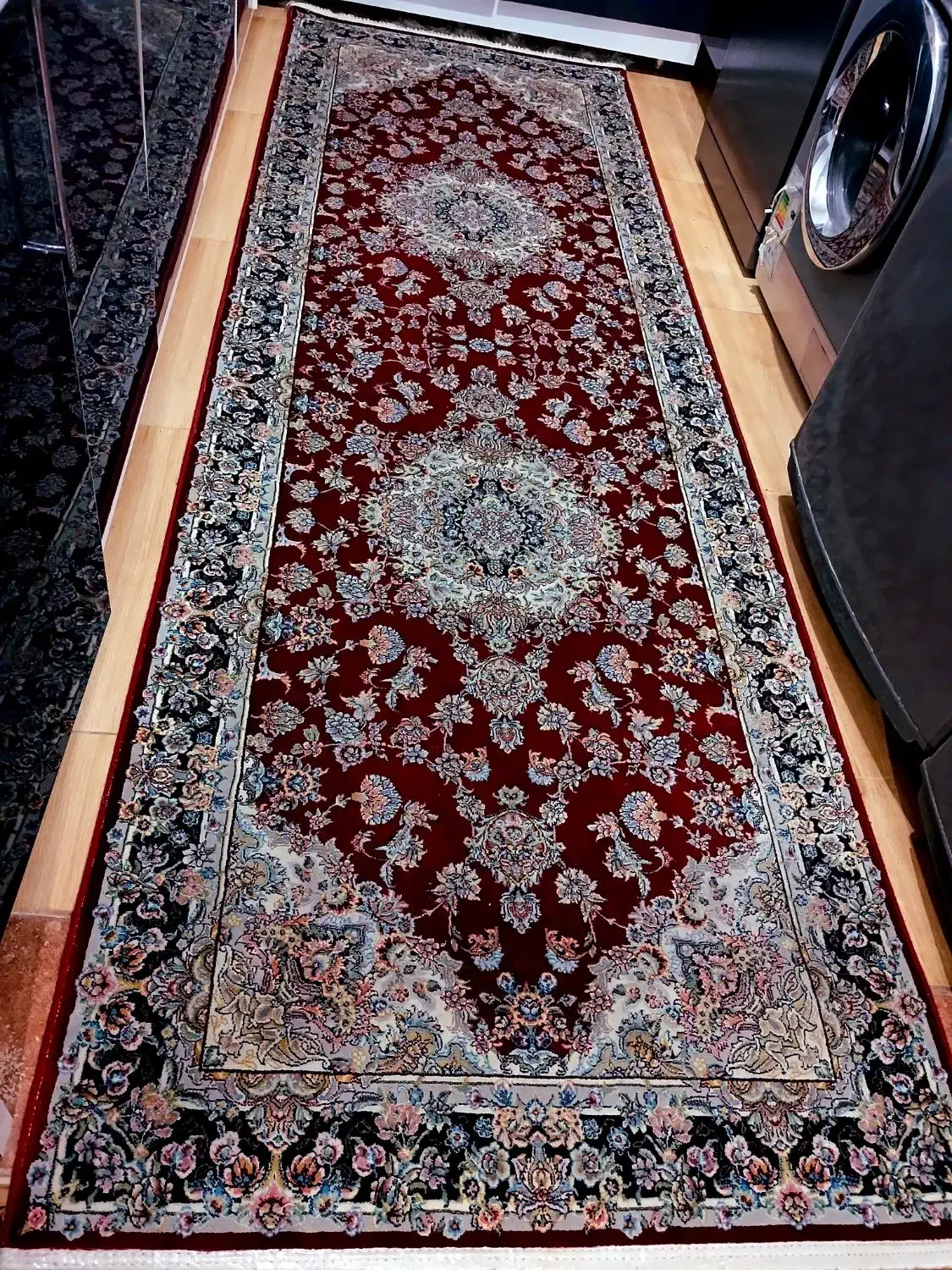 فرش ماشینی کناره ۱در۳متر۷۰۰شانه با تراکم۲۵۵کاملانو|فرش|تبریز, |دیوار