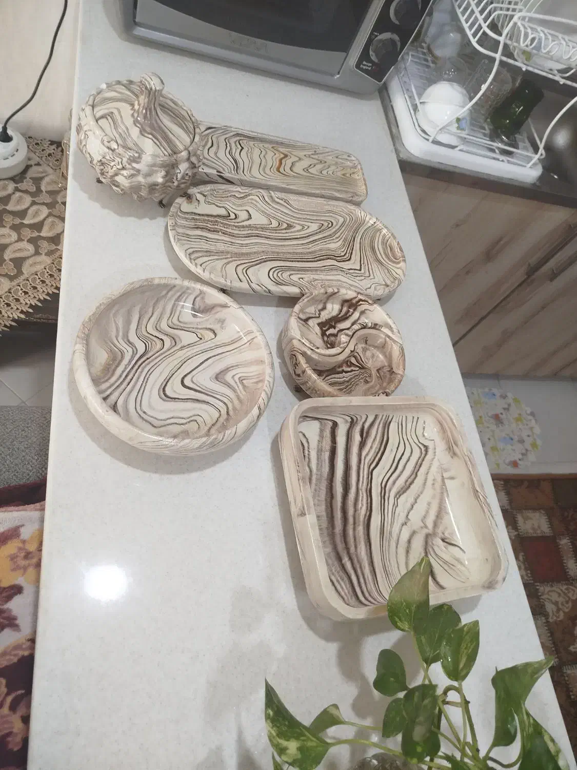 سرویس پذیرایی سنگی|ظروف سرو و پذیرایی|مشهد, چاهشک|دیوار