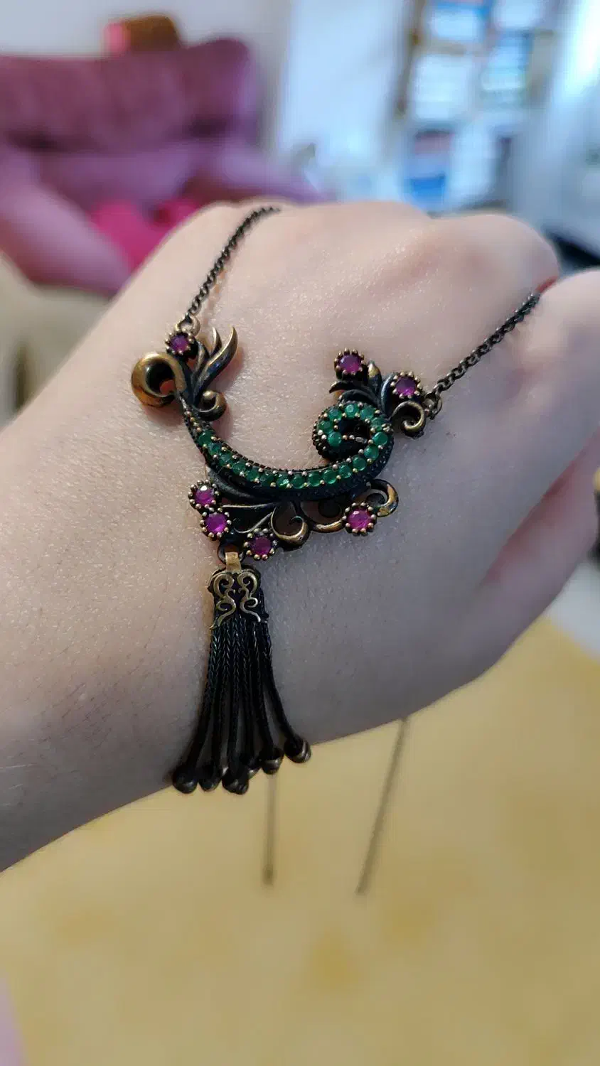 گردنبند طاووس نقره طرح عثمانی|عمدهفروشی|شیراز, سینما سعدی|دیوار