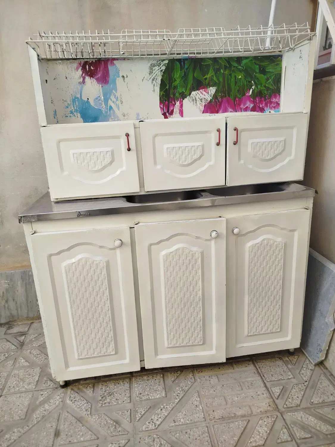 کابینت ظرف شویی و آب چکان|آب‌چکان و نظم‌دهنده ظروف|خرمدره, |دیوار