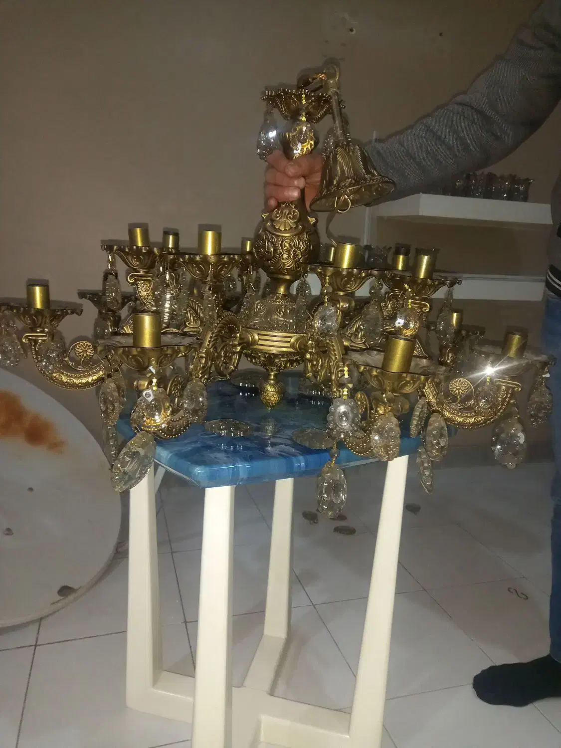 لوستر برنز|لوستر و چراغ آویز|تبریز, |دیوار