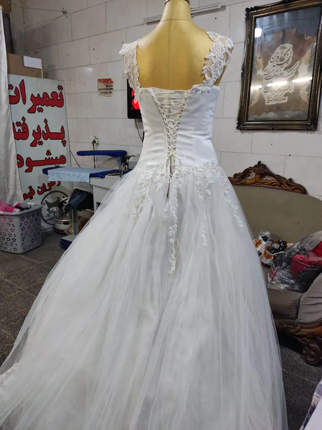 دو عدد لباس عروس نو سایز ۳۸ تا۴۲ مکرومه  دوزی|لباس|فردیس, شهرک شهید حسینی|دیوار