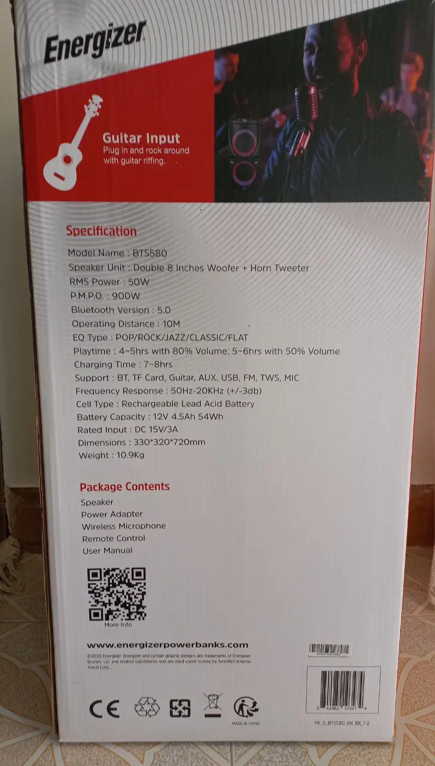 اسپیکر پارتی باکس بلوتوثی انرجایزر BTS 580|سیستم صوتی خانگی|شیراز, رکن‌آباد|دیوار