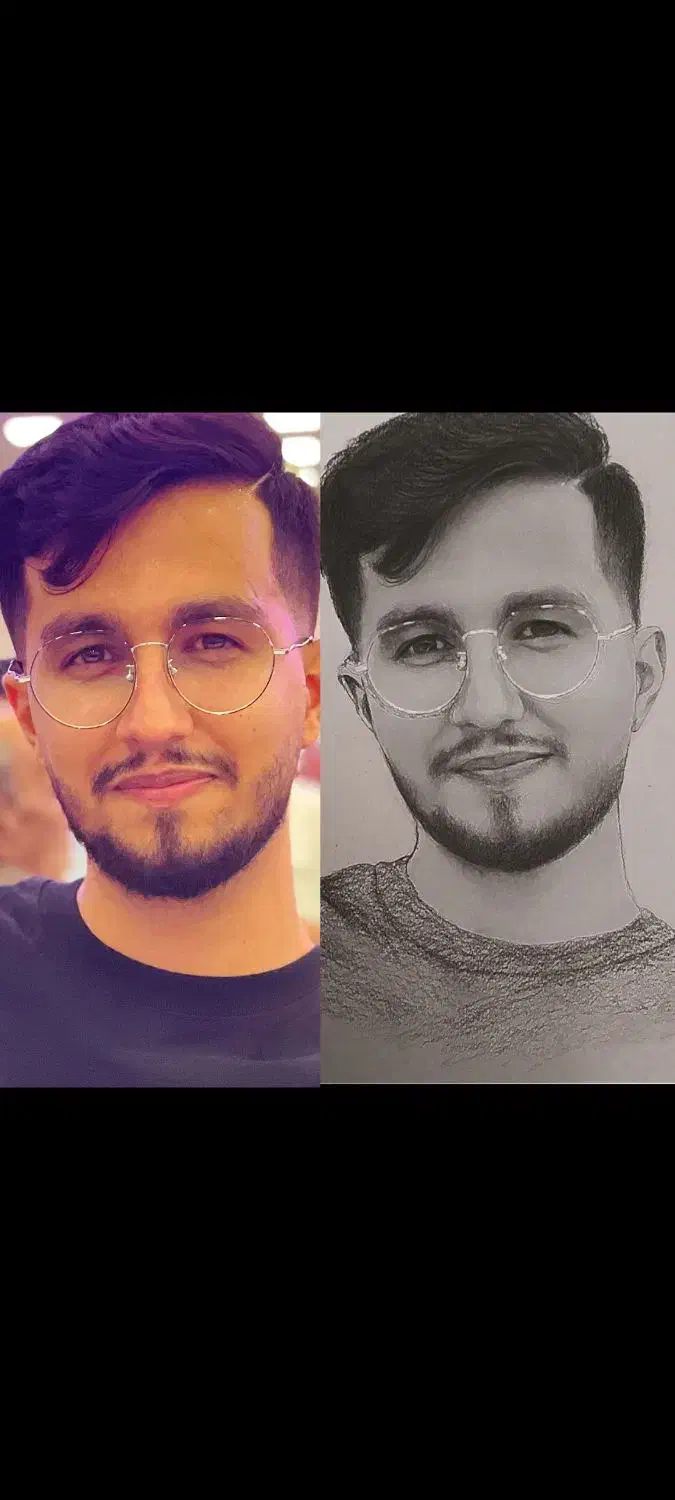 طراحی چهره سیاه قلم|تابلو، نقاشی، عکس|شیراز, شهرک ولیعصر|دیوار