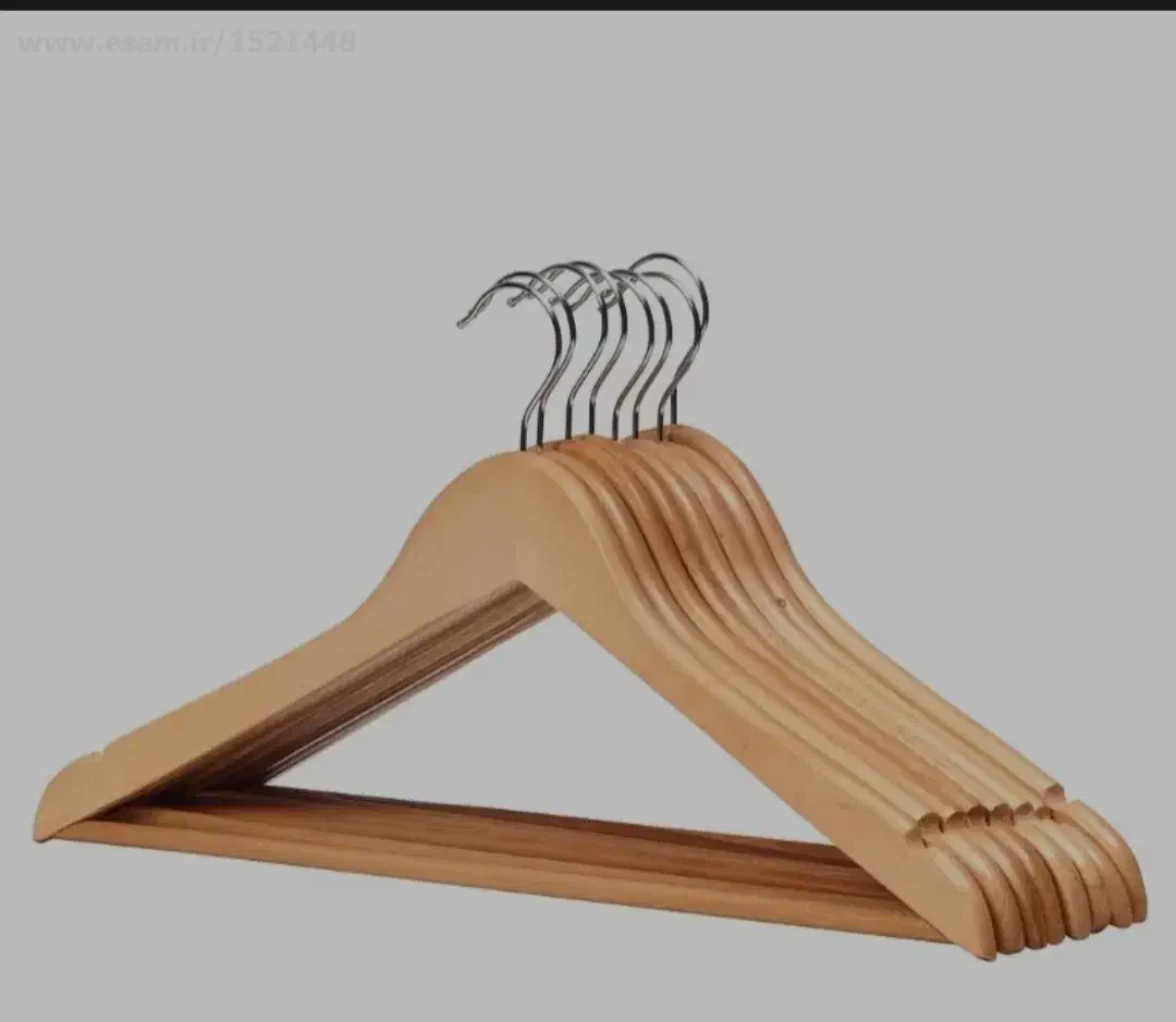 چوب رخت لباس و شلوار کلا 86 عدد|بندرخت و رخت‌آویز|سجاس رود, |دیوار