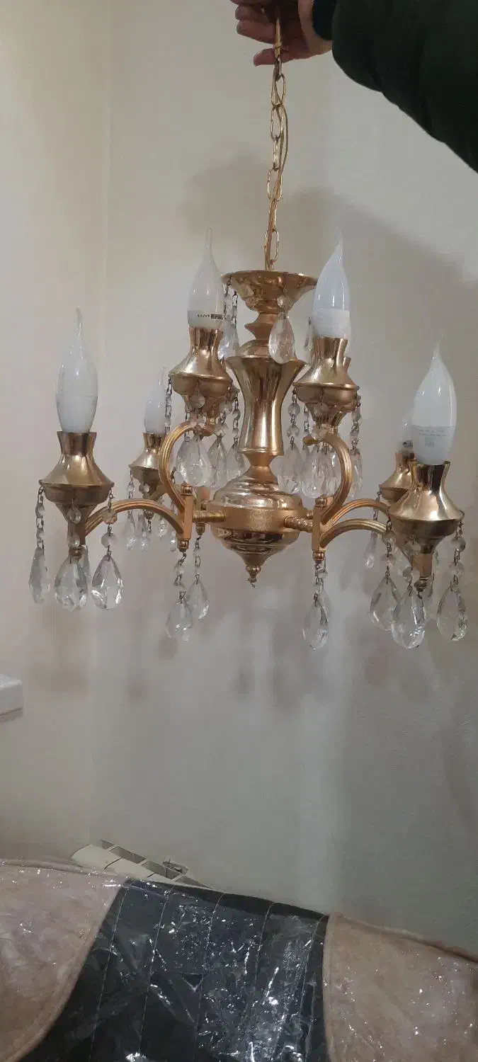 لوستر برنجی|لوستر و چراغ آویز|ری, دولت‌آباد|دیوار