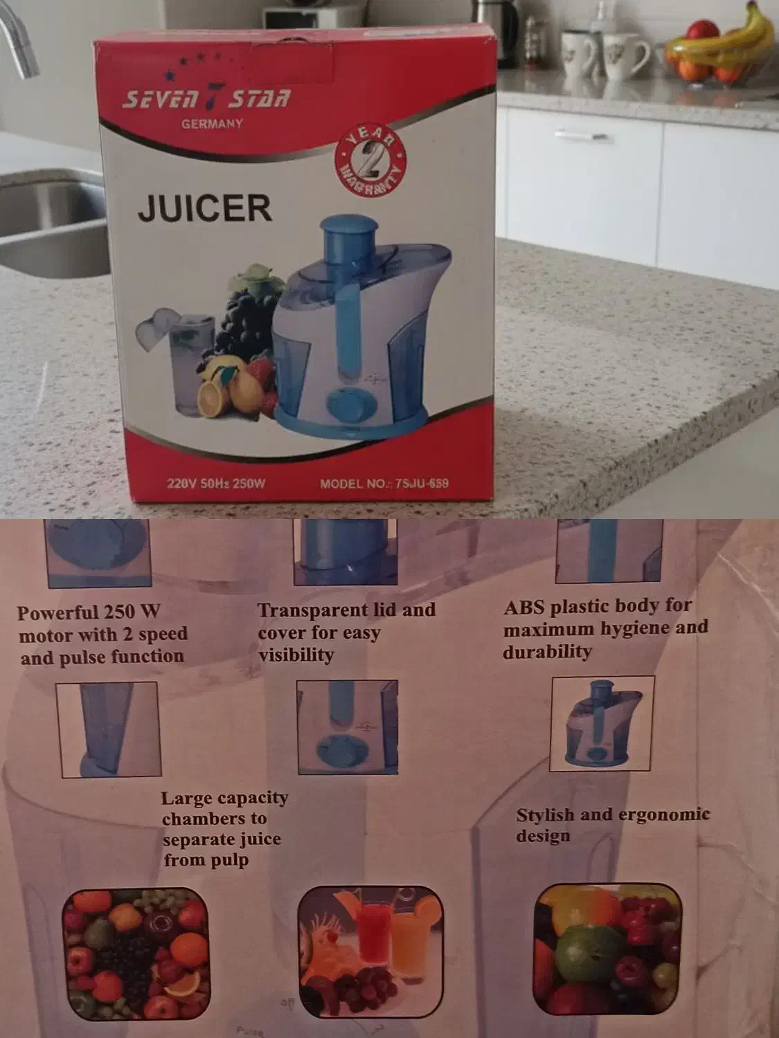 آبمیوه‌گیری سون استار مدل 7SJU-659|آبمیوه‌گیر و آب‌مرکبات‌گیر|بهبهان, |دیوار