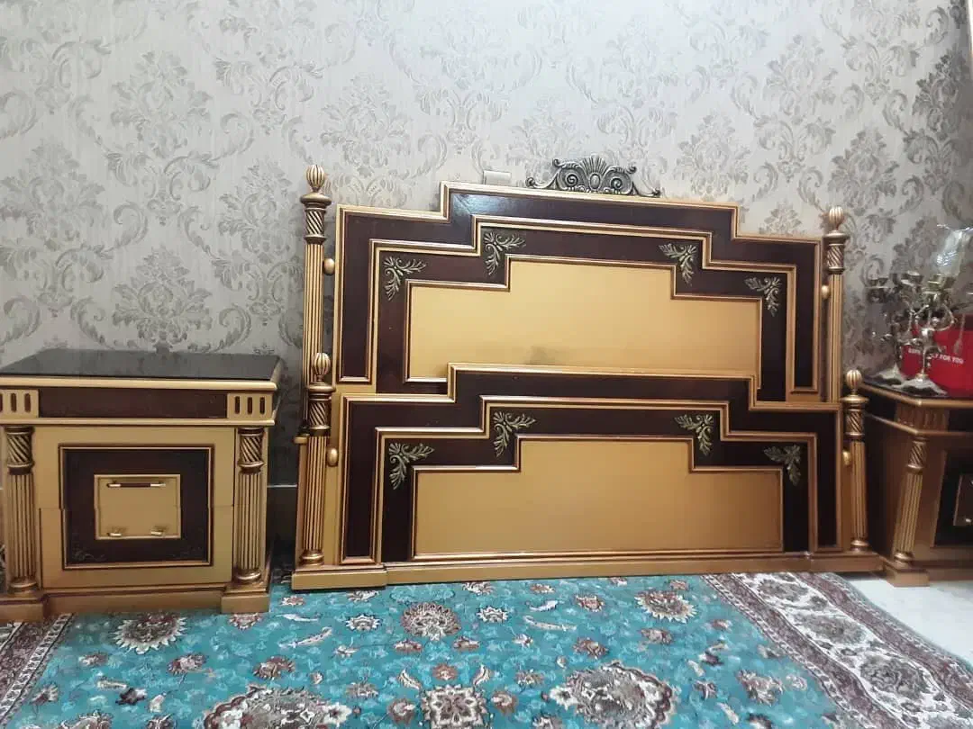 سرویس خواب دو نفره تمام چوب|تخت و سرویس خواب|قم, سالاریه|دیوار