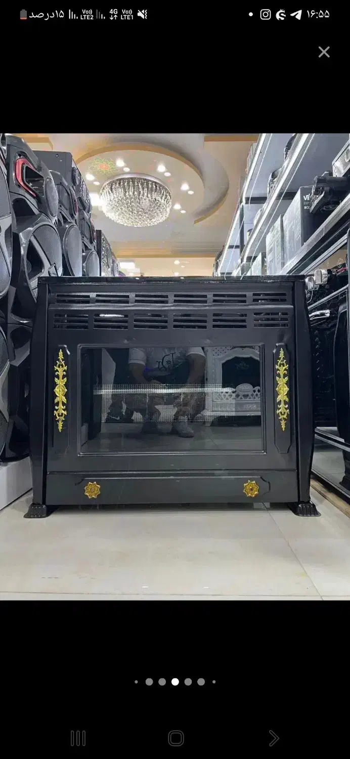 بخاری مشکی نو|بخاری، هیتر، شومینه|خلخال, |دیوار