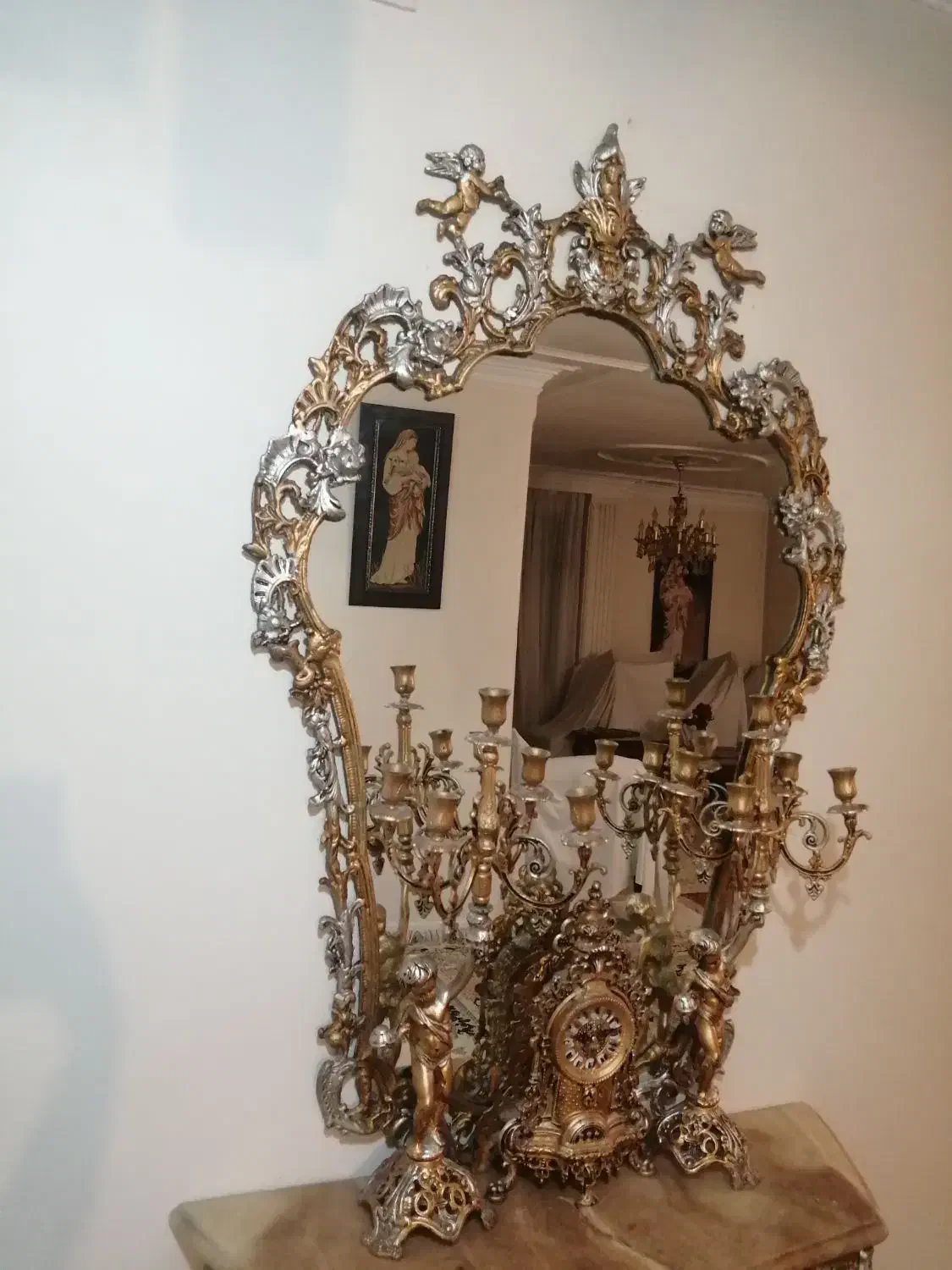 آینه کنسول|بوفه، ویترین، کنسول|تهران, چوب تراش|دیوار