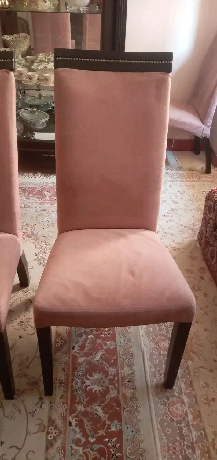 ۶عددصندلی چوبی پارچه ای|میز و صندلی غذاخوری|ارومیه, |دیوار