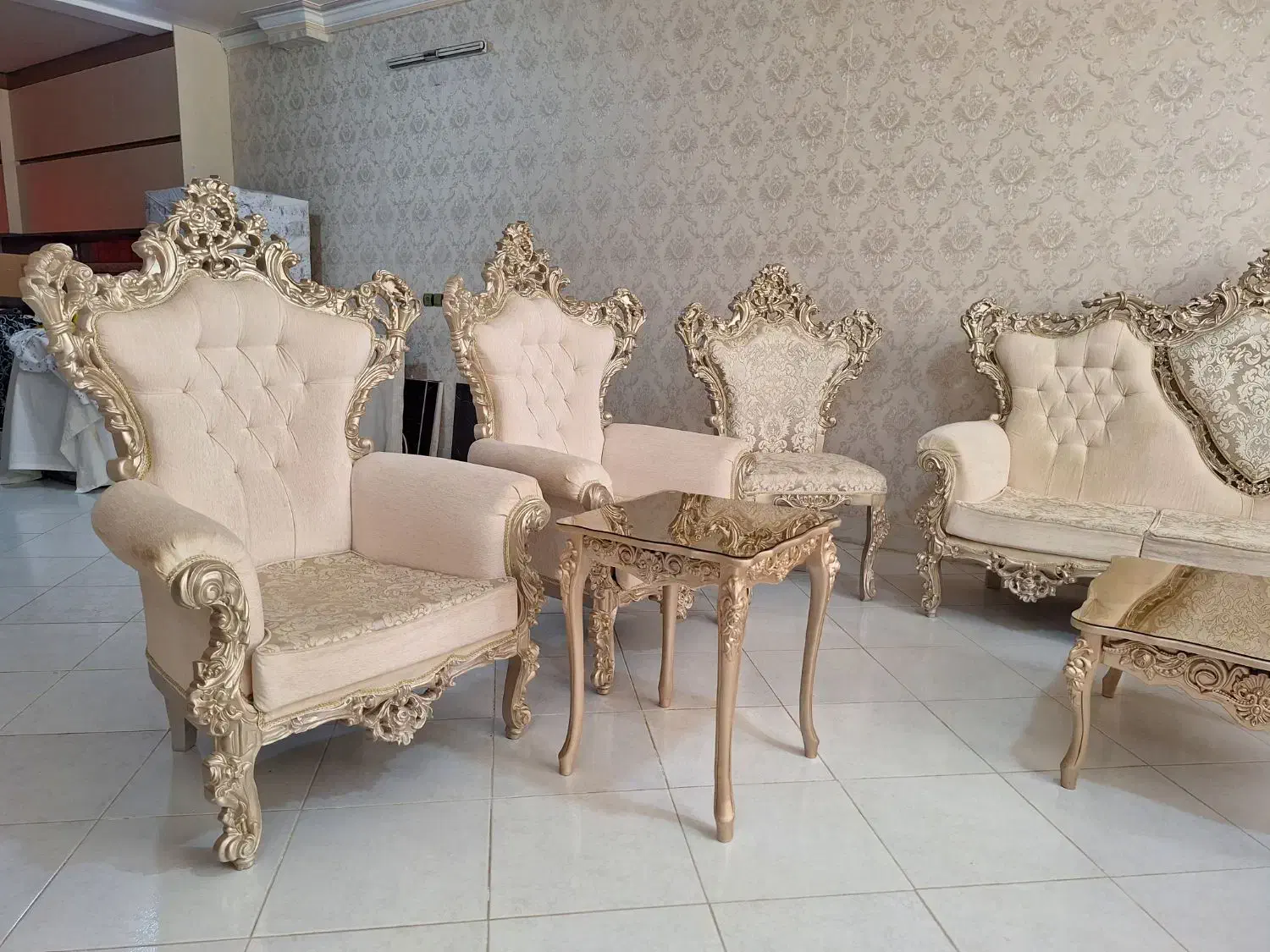 مبلمان سلطنتی 9 نفره|مبلمان خانگی و میز عسلی|شاندیز, |دیوار