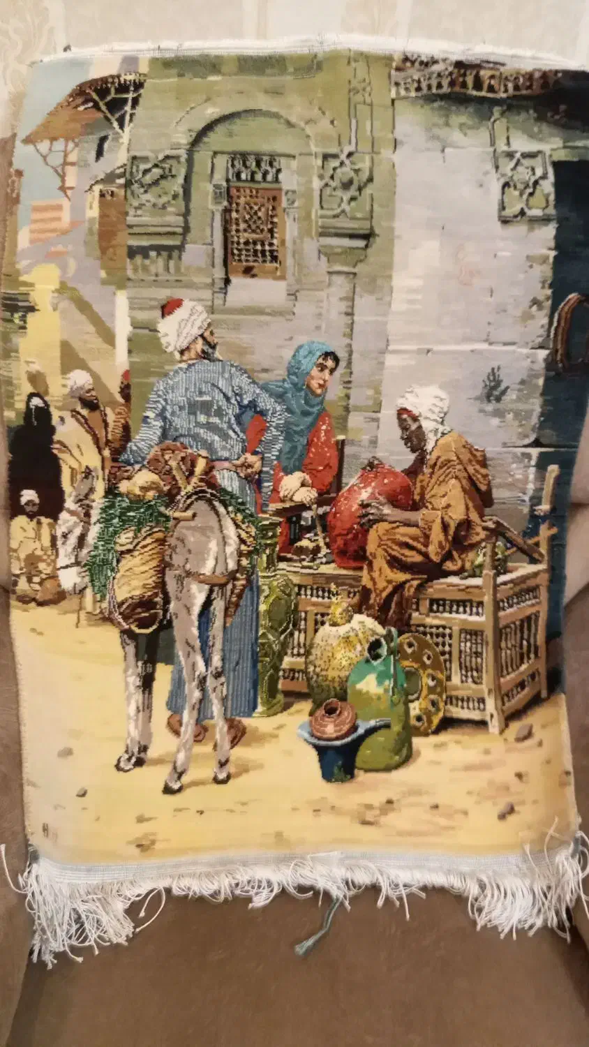 تابلو فرش تبریز بازار مصر خاص چله ابریشم۶۰ رج|تابلو فرش|تهران, فرمانیه|دیوار