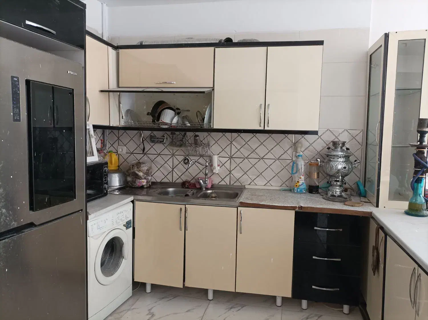 درب کابینت با صفحه وهود|آبچکان و نظمدهنده ظروف|شهریار, دهشاد بالا|دیوار