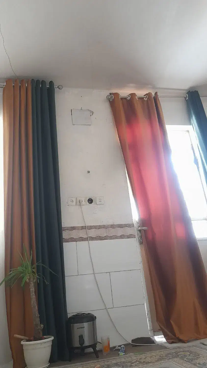 پنل پرده رنگ سبز یشمی و طلایی ۶ تا هستن|پرده، رانر، رومیزی|بندر امام خمینی, |دیوار