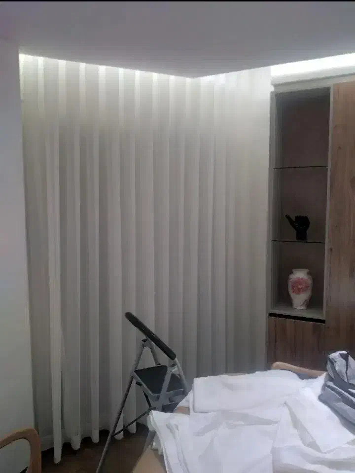 پرده شاین پلیسه دو تا همراه با میل پرده و سرب|پرده، رانر، رومیزی|لاهیجان, گلستان|دیوار