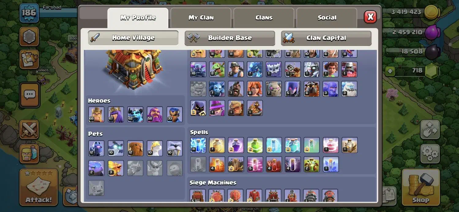 اکانت کلش تان ۱۶|کنسول، بازی ویدئویی و آنلاین|بجنورد, |دیوار