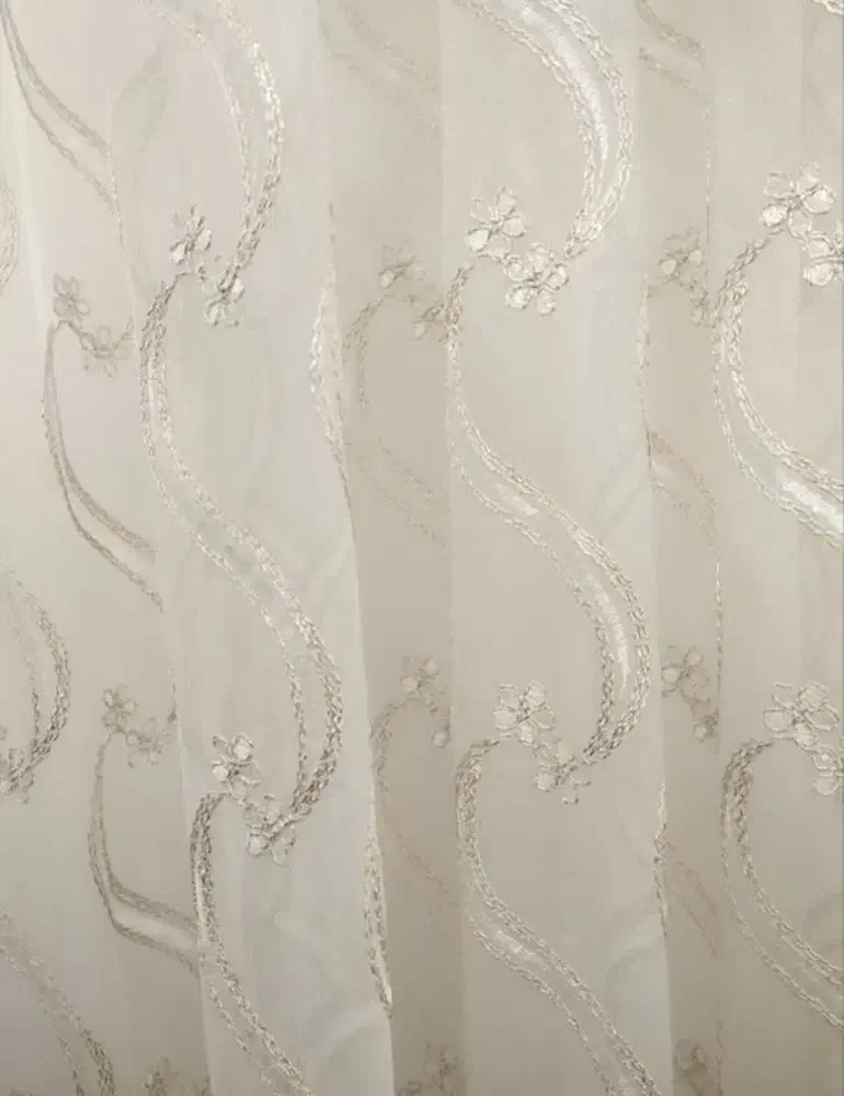 پرده تور سرمه دوزی|پرده، رانر، رومیزی|مشهد, خواجه ربیع|دیوار