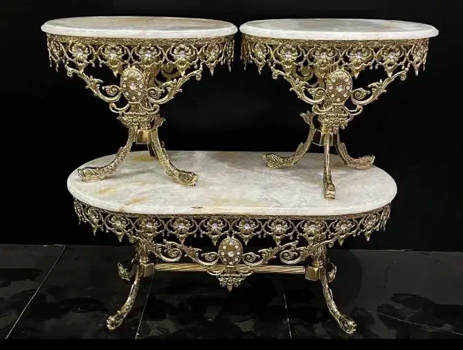 سرویس میز وسط سه تایی برنز برنزی|مبلمان خانگی و میز عسلی|کرج, حصارک پایین|دیوار