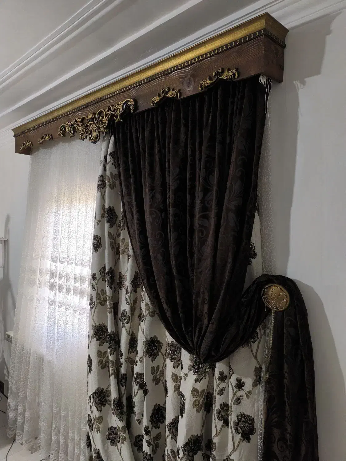 پرده بزرگ چهار تیکه با کتیبه|پرده، رانر، رومیزی|رشت, کوی مهر|دیوار