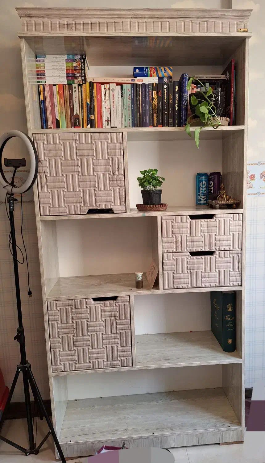 کتابخانه وکیوم ام دی اف|کتابخانه، شلف، قفسههای دیواری|شیراز, شهرک ویلایی بهاران|دیوار