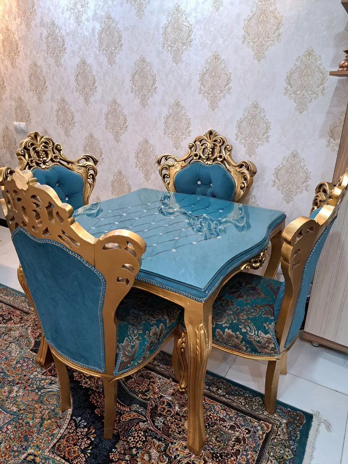 میزغذاخوری۴نفره|میز و صندلی غذاخوری|ملایر, |دیوار