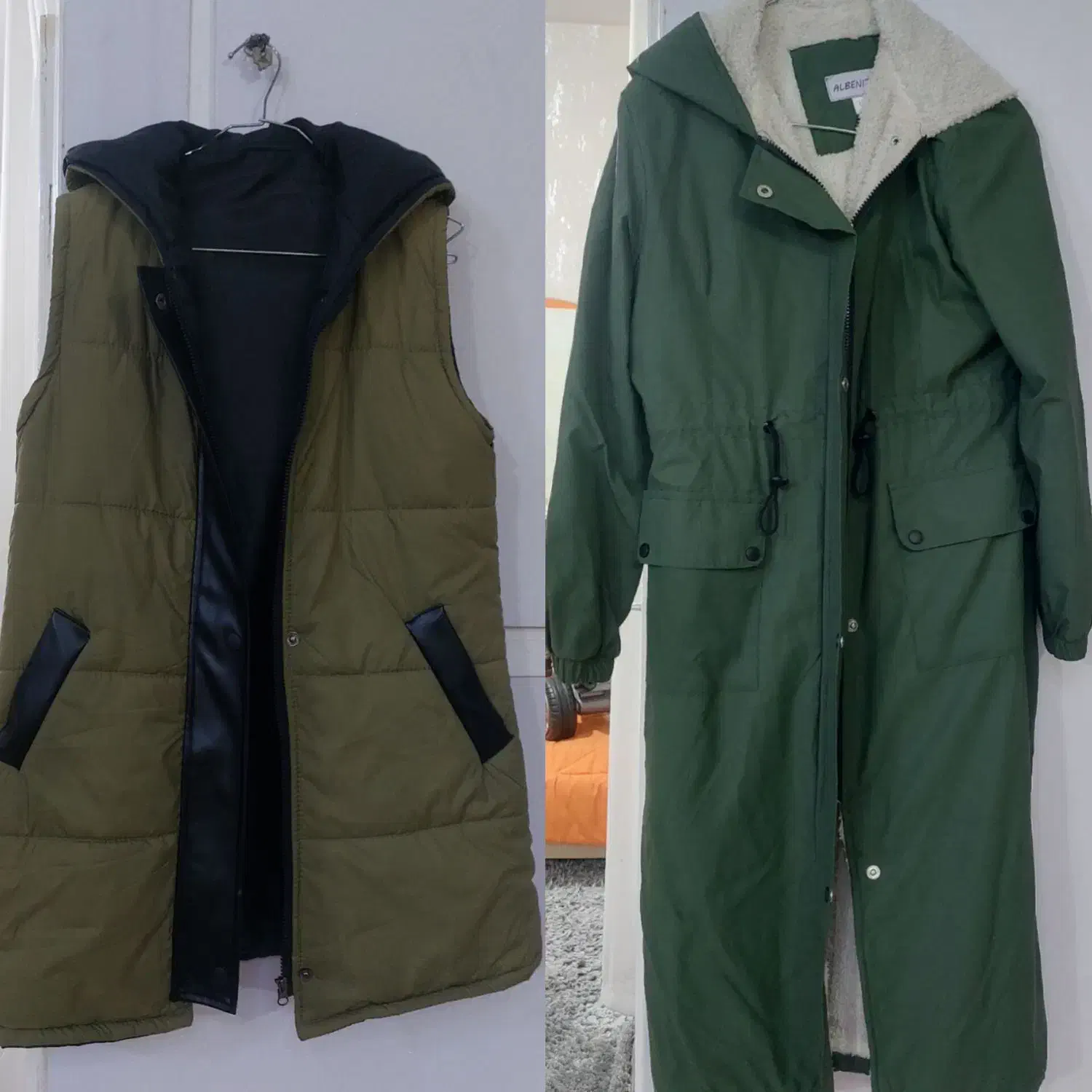 پالتو بارانی بافت هودی جاگر مانتو پافر|لباس|ری, اقدسیه|دیوار