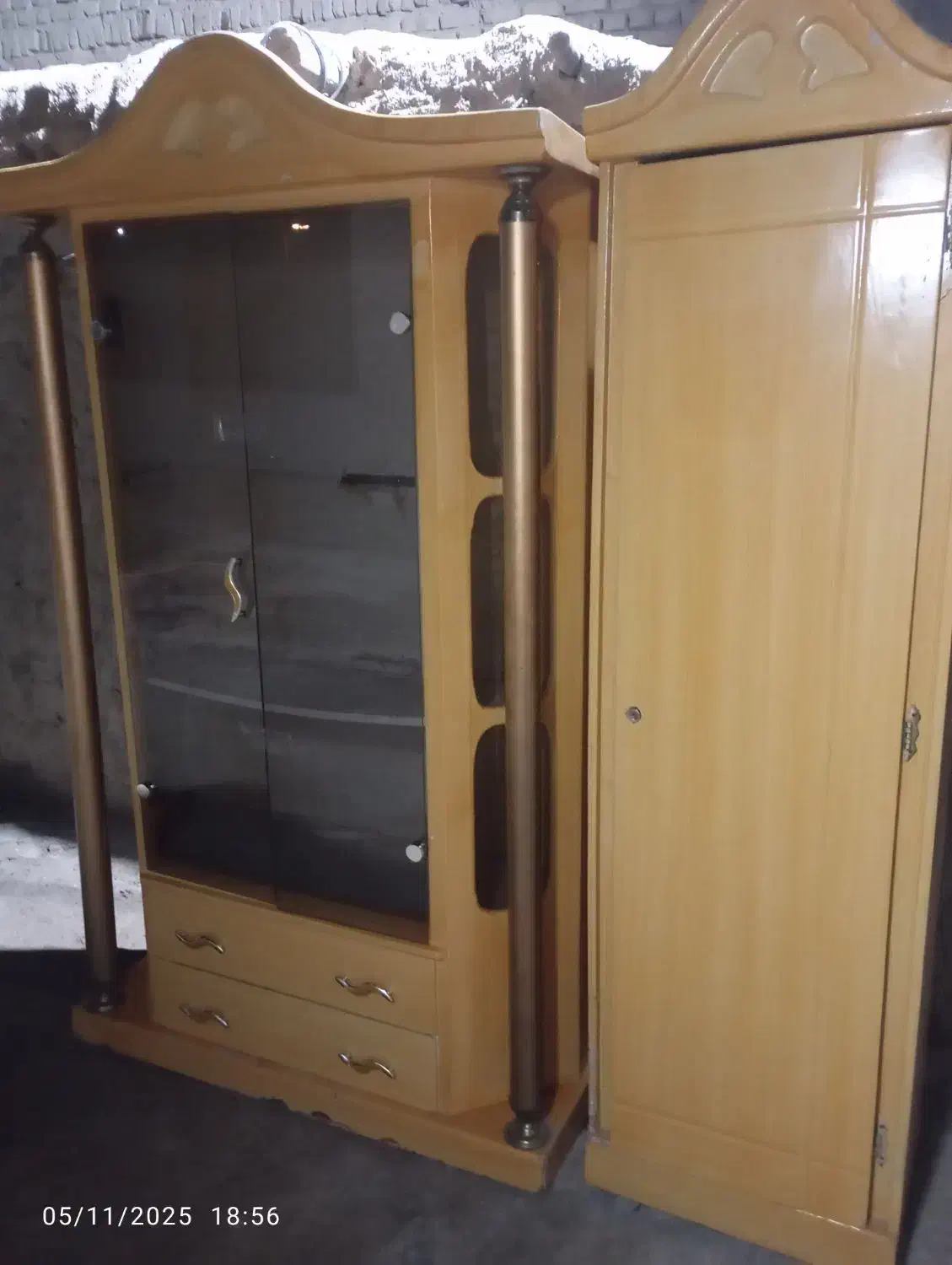 بوفه چوبی سه طبقه و دراور و کمد لباس|بوفه، ویترین، کنسول|زابل, |دیوار