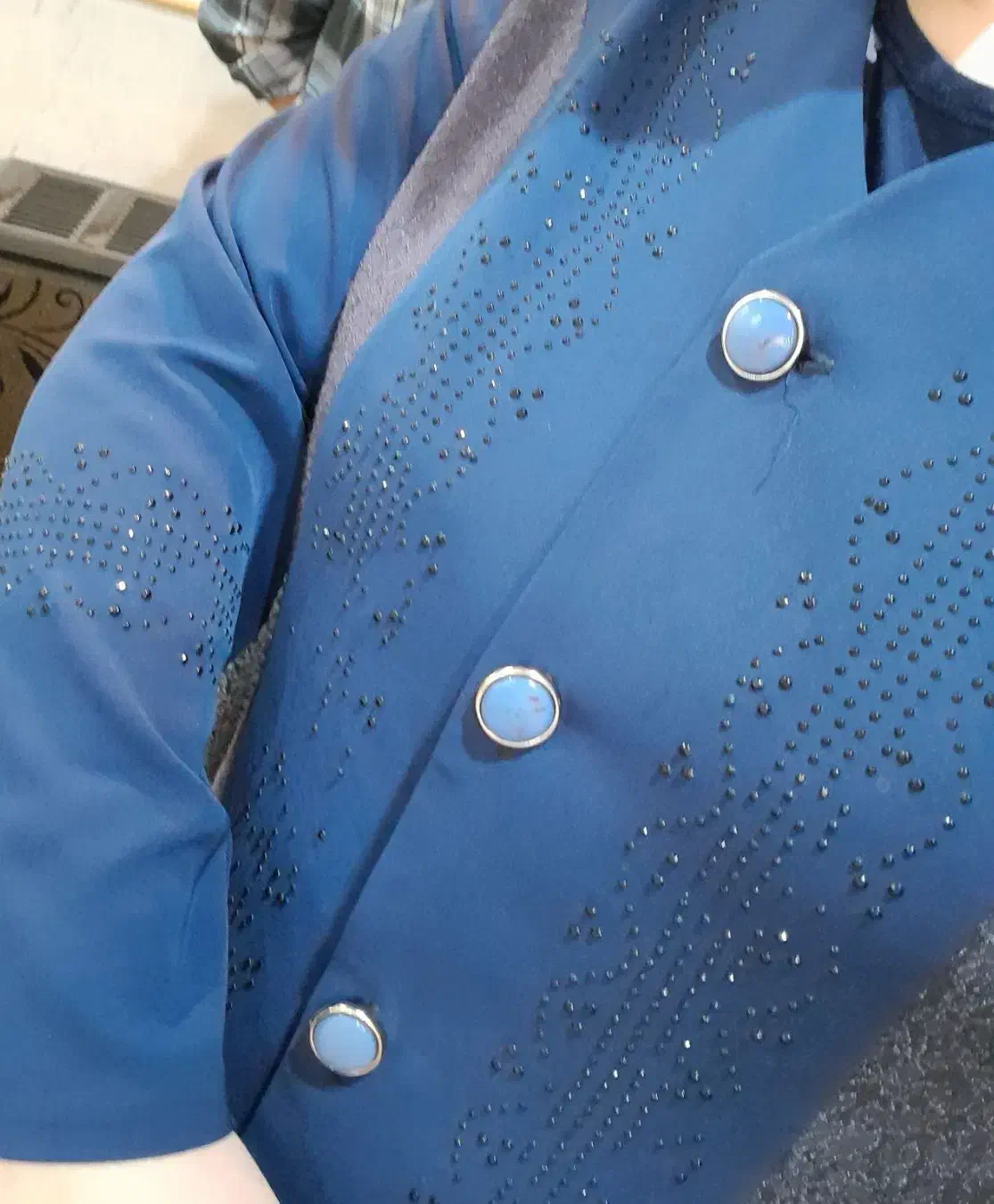 مانتوی سرمه ای کار شده نو|لباس|رشت, آزادگان|دیوار