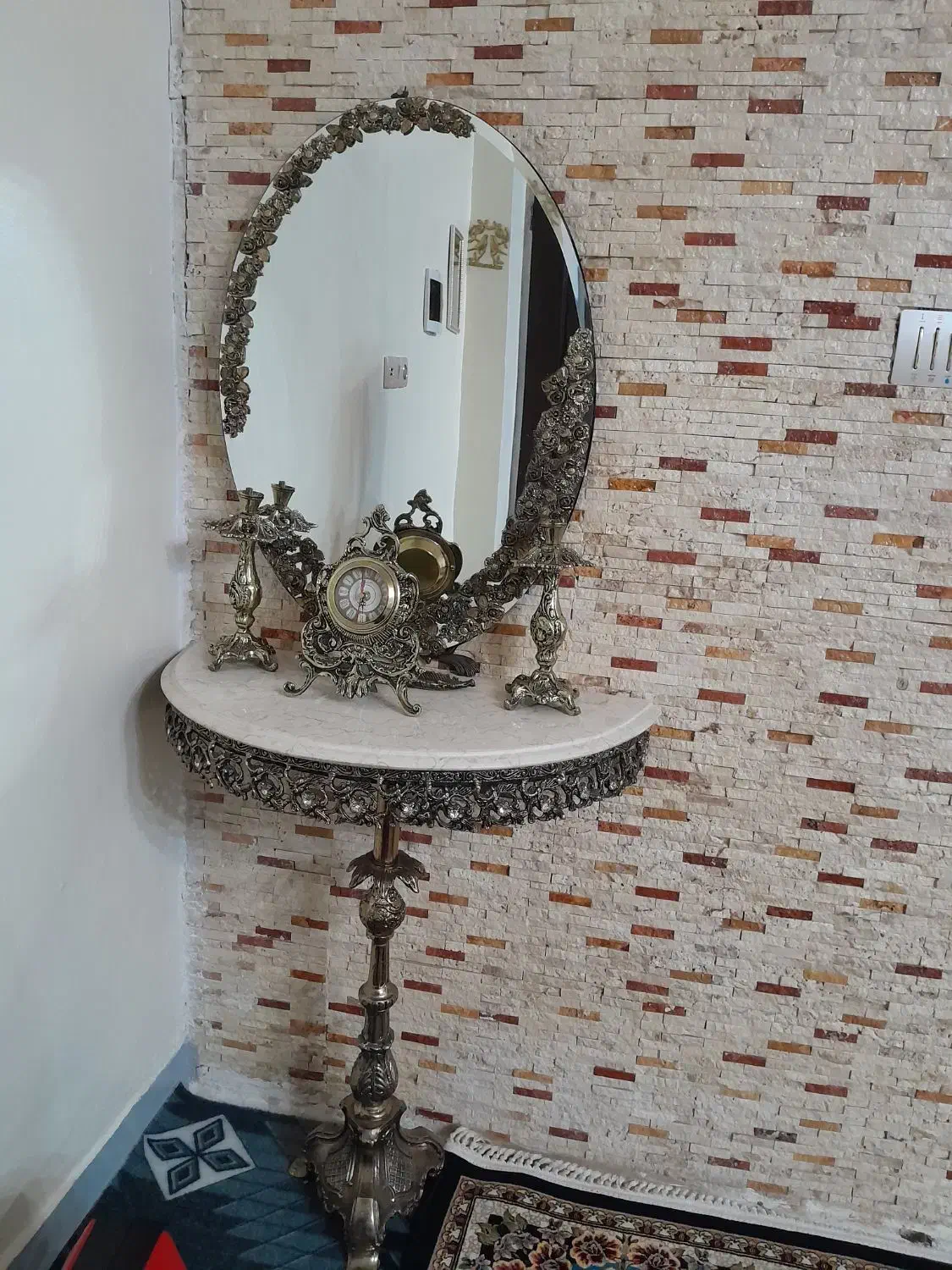 آینه کنسول برنز|بوفه، ویترین، کنسول|قدس, شهرقدس|دیوار