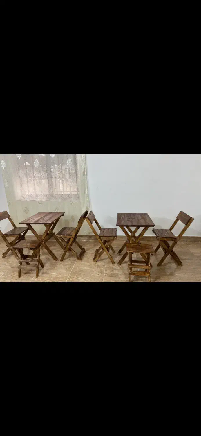 میزو صندلی تاشو نیمکت تاشو چوب نراد|میز و صندلی غذاخوری|بابل, |دیوار