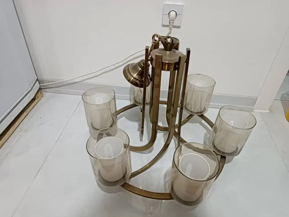 لوستر آویز برنزی|لوستر و چراغ آویز|میمه, |دیوار