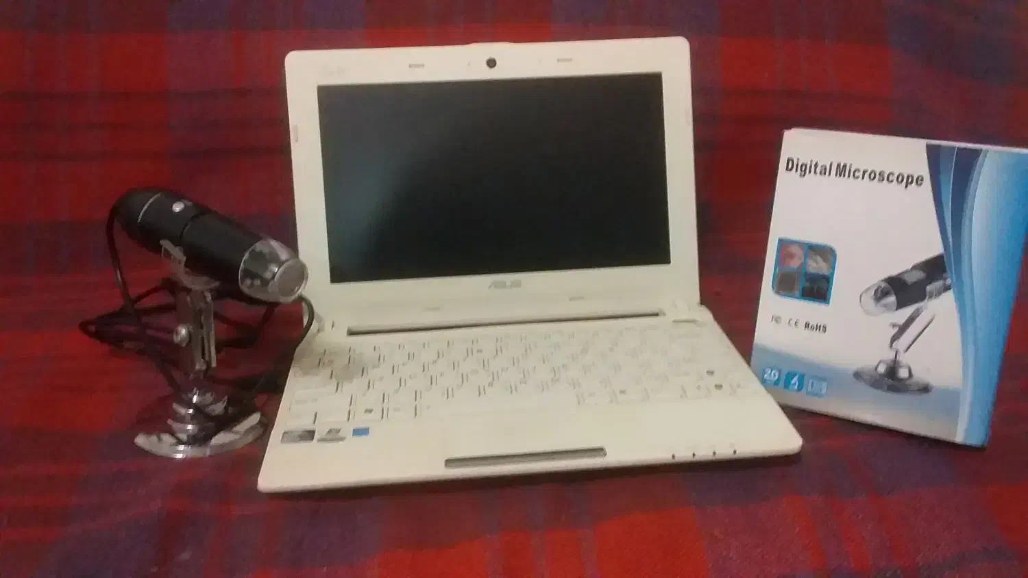 لب تاپ ASUSبا میکروسکوب دیجیتال|رایانه همراه|کیش, |دیوار