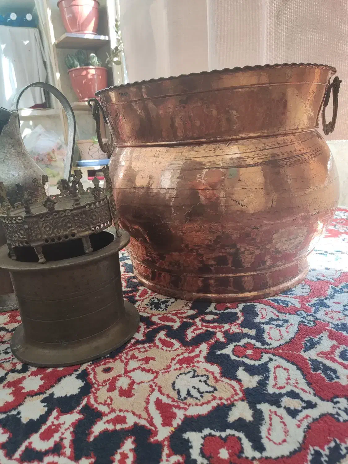 ظروف مسی قدیمی قدمت دار|کلکسیون اشیاء عتیقه|کرج, گلستان|دیوار