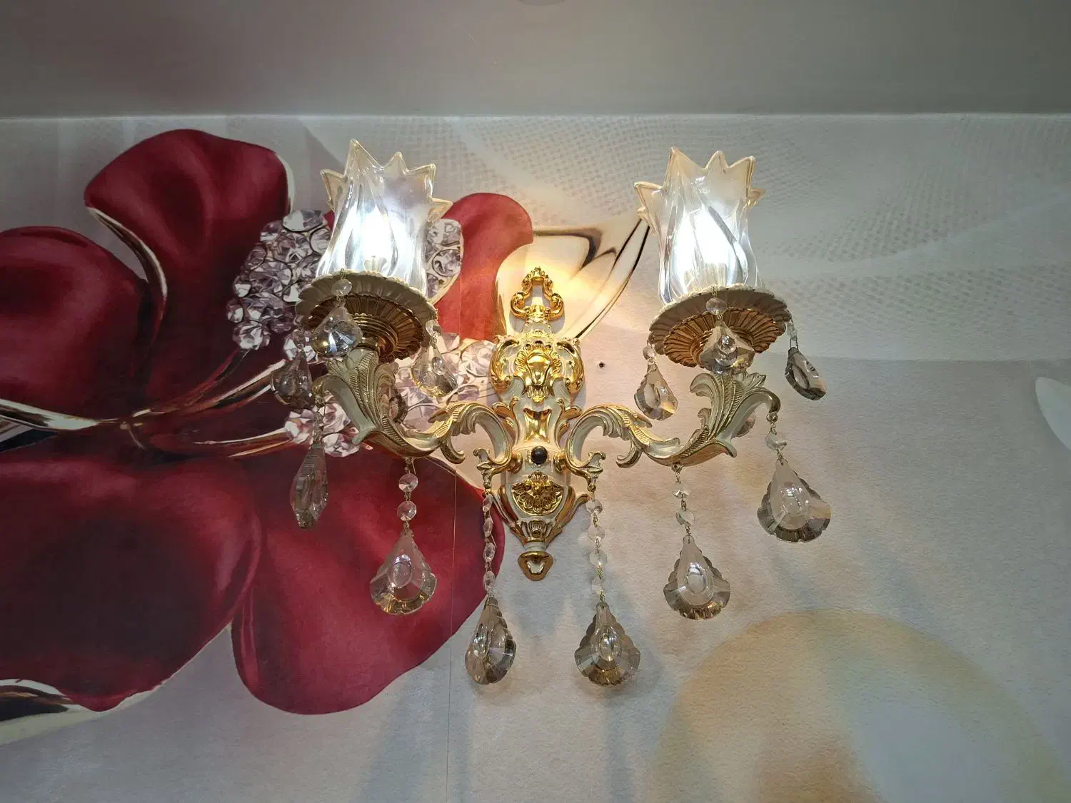 ۲ عدد لوستر نو ۱۲ شاخه ویک دیوار کوب|لوستر و چراغ آویز|مشهد, نرگس (شهرک غرب)|دیوار