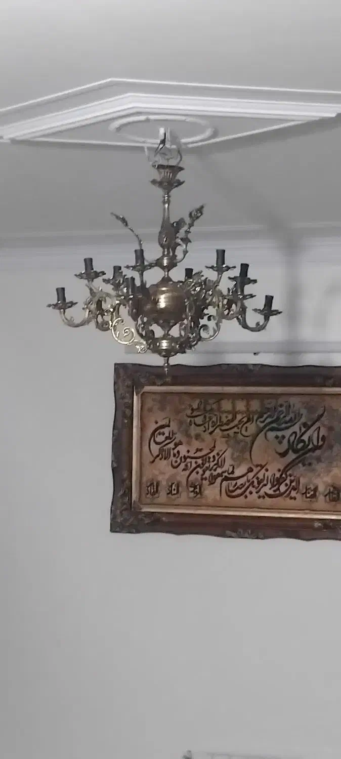 لوستر ۶شاخه ۱۲شعله برنجی اصل چیزی قاطی نداره|لوستر و چراغ آویز|تهران, ابوذر|دیوار