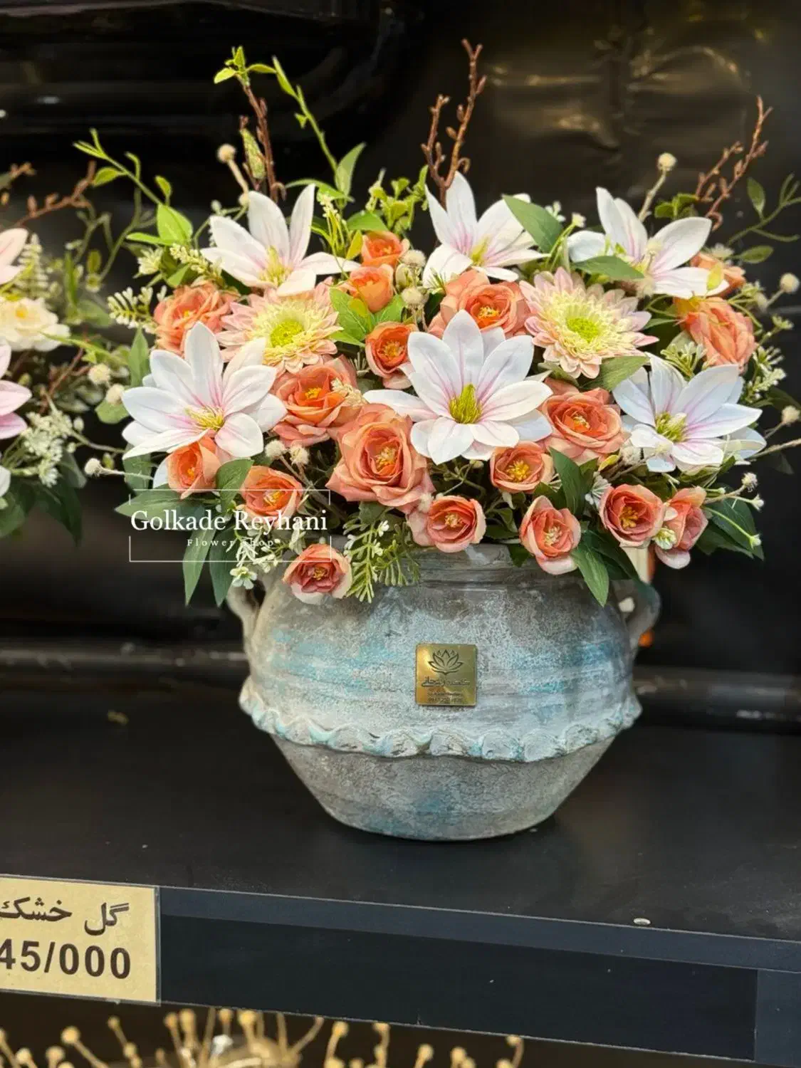 جام گل مصنوعی گلدان پتینه|گل مصنوعی|مشهد, هنرور|دیوار