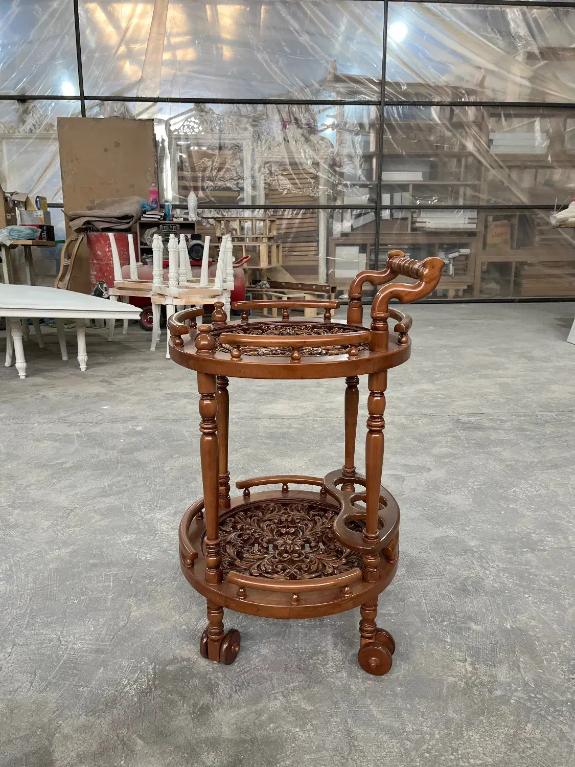 میز بار دو طبقه گرد|بوفه، ویترین، کنسول|باغستان, |دیوار