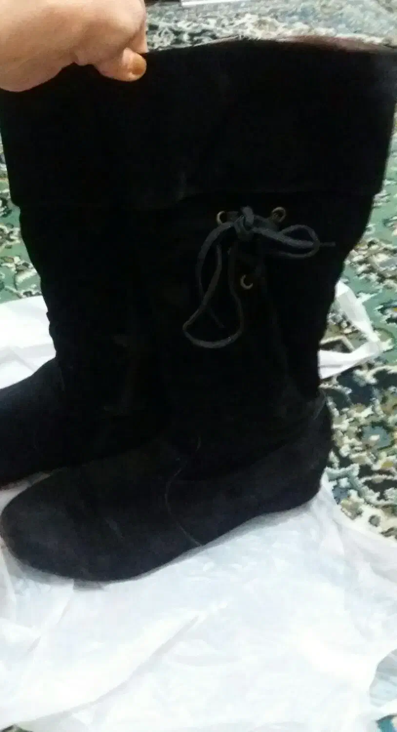 یک جفت چکمه زنانه ساق بلند مخمل تا زیر زانو|کیف، کفش، کمربند|اهواز, کیانپارس |دیوار