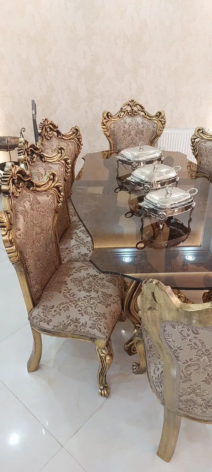 مبلمان سلطنتی ۹ نفره ناهار خوری ۸ نفره|مبلمان خانگی و میز عسلی|پردیس, فاز ۴|دیوار